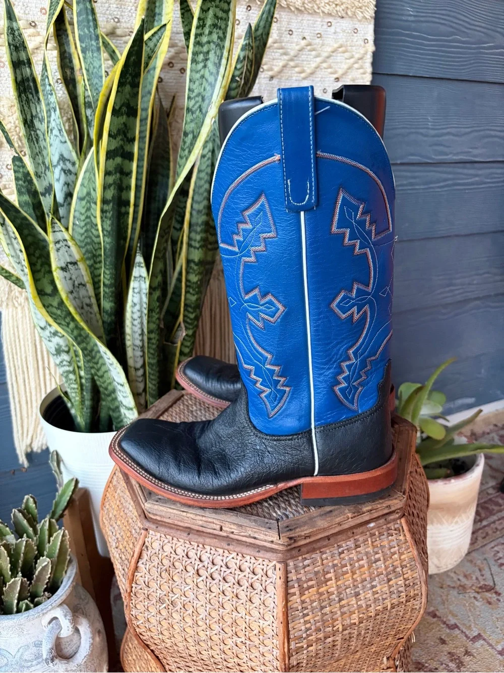 Anderson Bean Exotic Ostrich Leather Cowboy Boots Mens Size 9